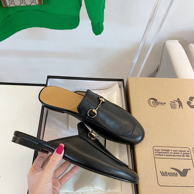 GG SLIPPER MULES BLACK
