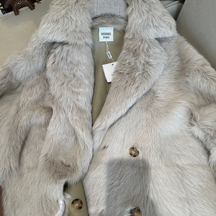 HERMES 26S SHEARLING COAT 813
