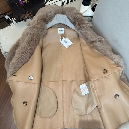 HERMES 26S SHEARLING COAT 812