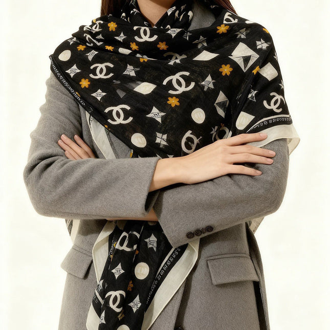 CHANEL 26S SCARF 140 IN CASHMERE AND SILK 306120