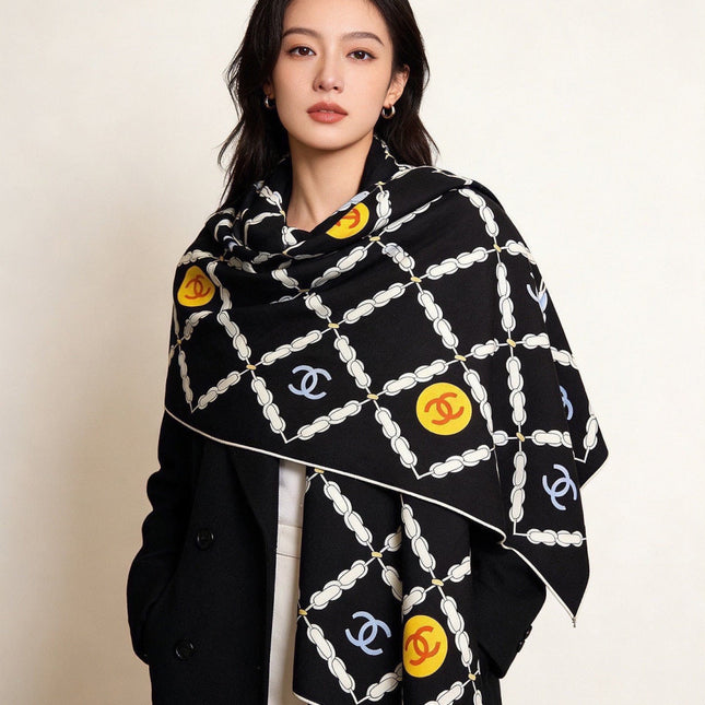 CHANEL 26S SCARF 135 IN CASHMERE AND SILK 306126