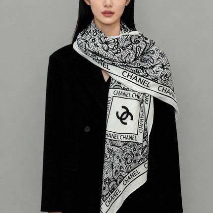 CHANEL 26S SCARF 135 IN CASHMERE AND SILK 306134