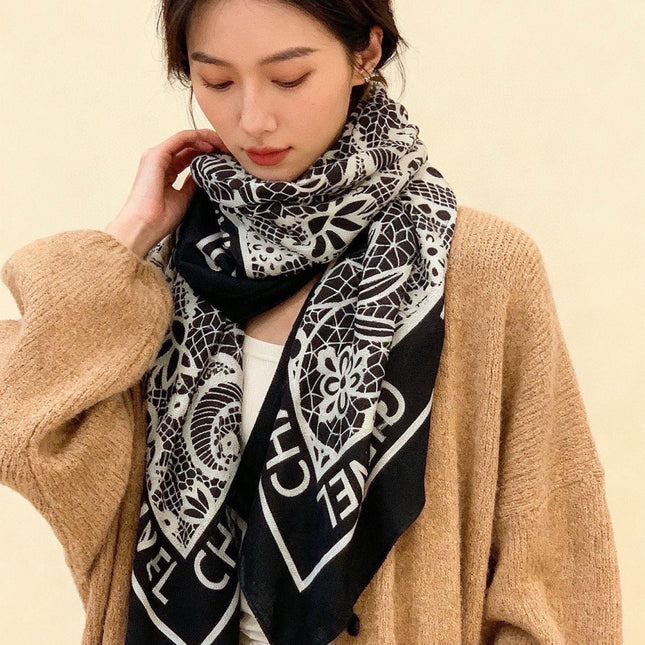 CHANEL 26S SCARF 135 IN CASHMERE AND SILK 306135