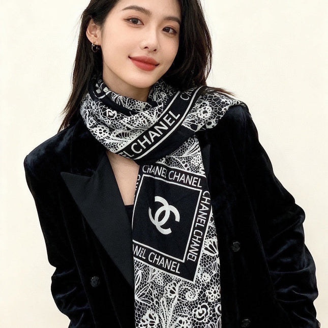 CHANEL 26S SCARF 135 IN CASHMERE AND SILK 306135