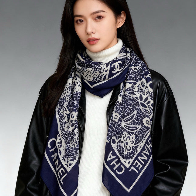 CHANEL 26S SCARF 135 IN CASHMERE AND SILK 306138