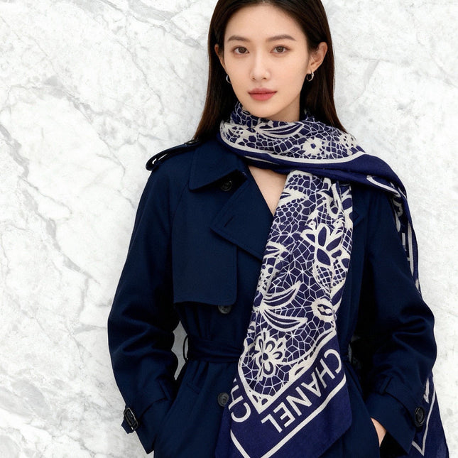 CHANEL 26S SCARF 135 IN CASHMERE AND SILK 306138