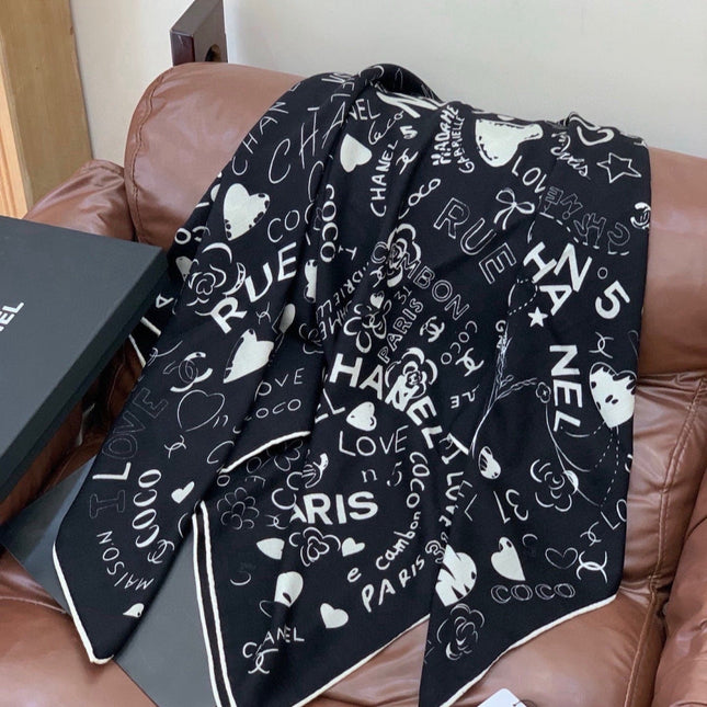 CHANEL 26S SCARF 135 IN CASHMERE AND SILK 307241