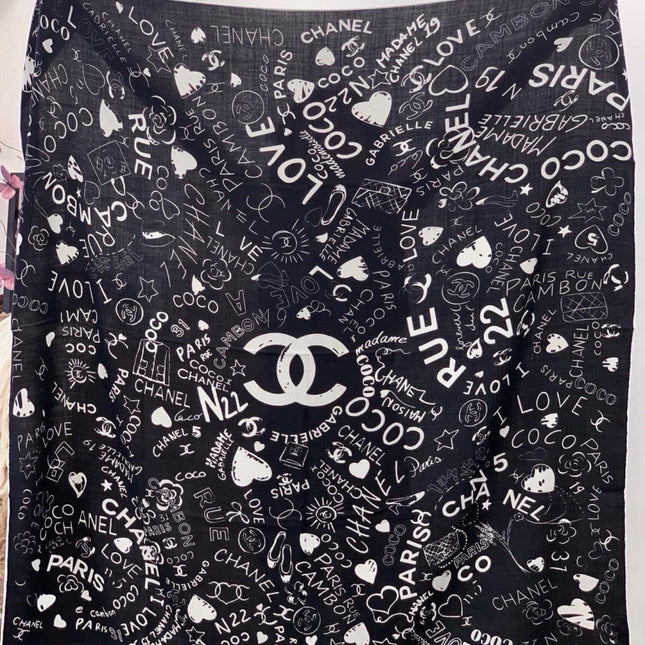 CHANEL 26S SCARF 135 IN CASHMERE AND SILK 307241