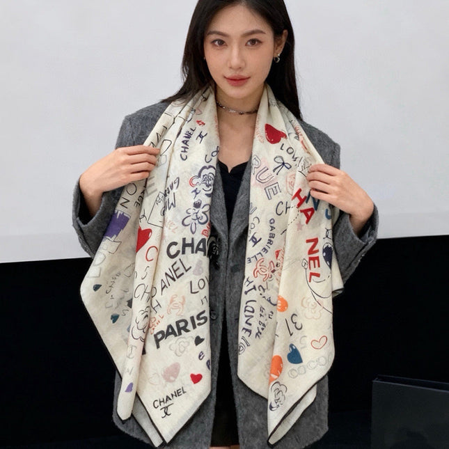 CHANEL 26S SCARF 135 IN CASHMERE AND SILK 307242