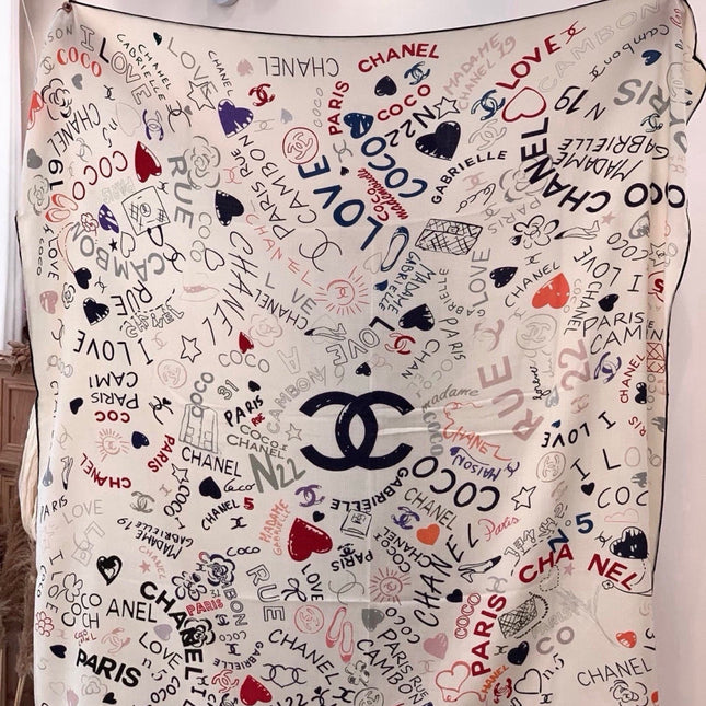 CHANEL 26S SCARF 135 IN CASHMERE AND SILK 307242
