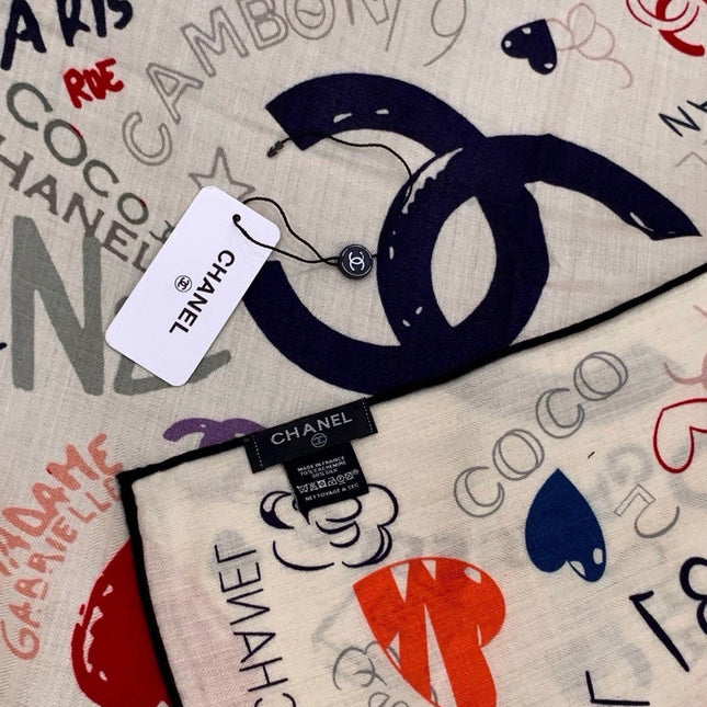 CHANEL 26S SCARF 135 IN CASHMERE AND SILK 307242