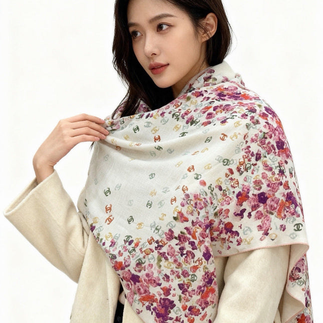 CHANEL 26S SCARF 135 IN CASHMERE AND SILK 307249