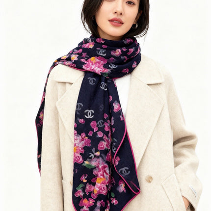 CHANEL 26S SCARF 135 IN CASHMERE AND SILK 307250