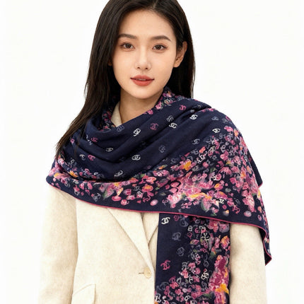 CHANEL 26S SCARF 135 IN CASHMERE AND SILK 307250