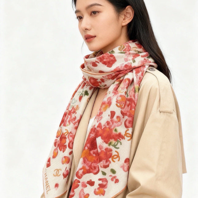 CHANEL 26S SCARF 135 IN CASHMERE AND SILK 307251