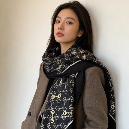 GUCCI 26S SCARF 135 IN CASHMERE AND SILK 307257