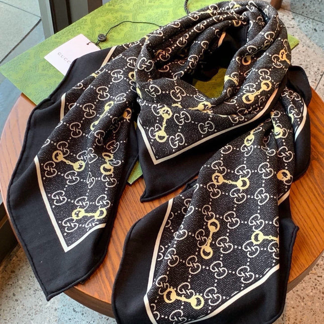 GUCCI 26S SCARF 135 IN CASHMERE AND SILK 307257