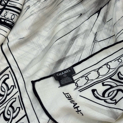 CHANEL 26S SCARF 135 IN CASHMERE AND SILK 309305