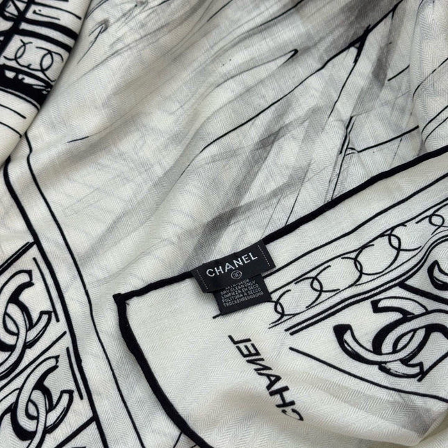 CHANEL 26S SCARF 135 IN CASHMERE AND SILK 309305