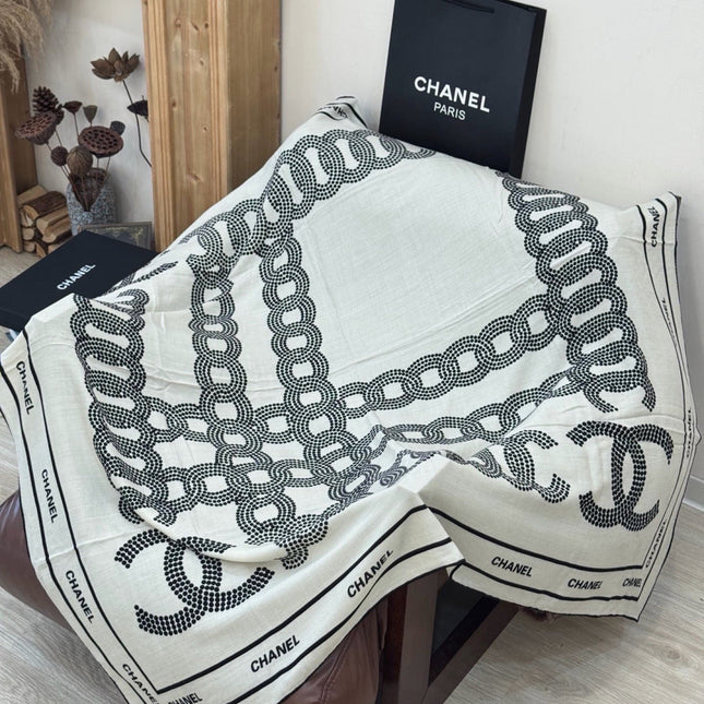 CHANEL 26S SCARF 135 IN CASHMERE AND SILK 309307