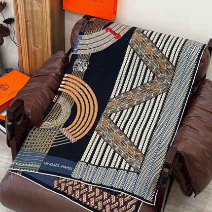 HERMES 26S PRINTED SQUARE SCARF 140 IN CASHMERE AND SILK 309320