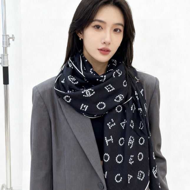 CHANEL 26S SCARF 135 IN CASHMERE AND SILK 309323