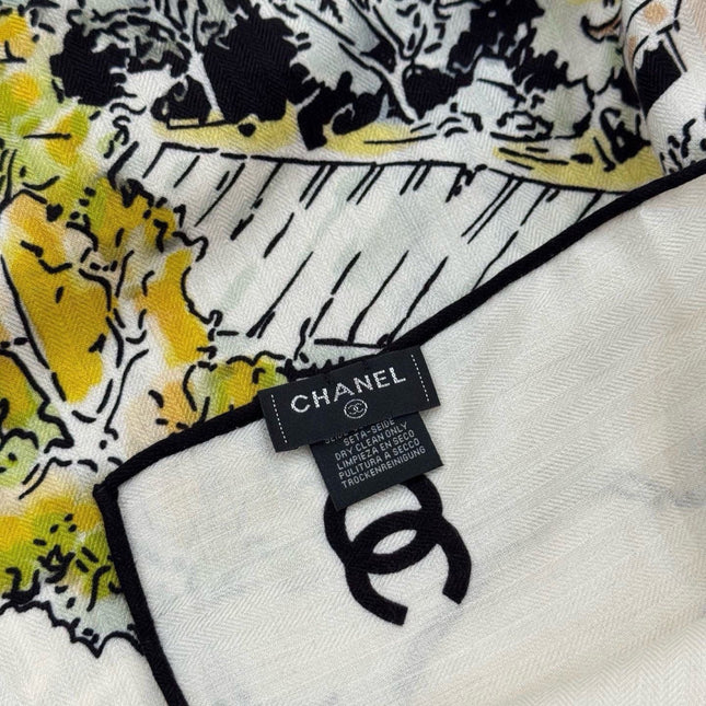 CHANEL 26S SCARF 135 IN CASHMERE AND SILK 309324