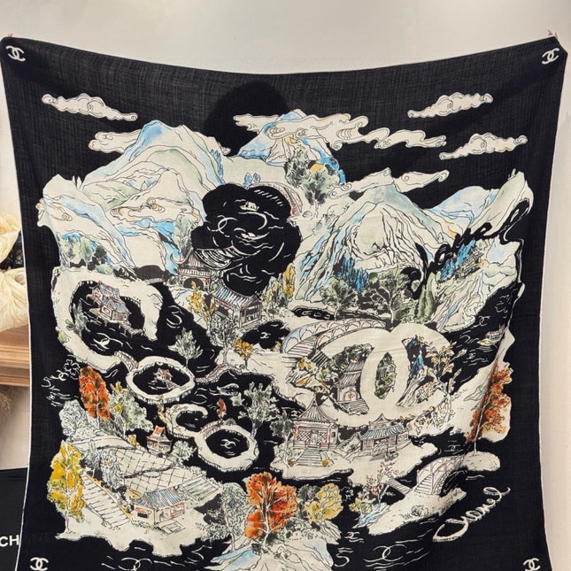 CHANEL 26S SCARF 135 IN CASHMERE AND SILK 309325