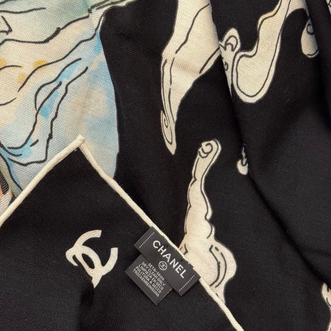 CHANEL 26S SCARF 135 IN CASHMERE AND SILK 309325