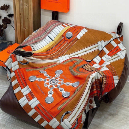 HERMES 26S PRINTED SQUARE SCARF 140 IN SILK 309332