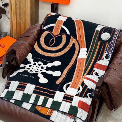 HERMES 26S PRINTED SQUARE SCARF 140 IN SILK 309333