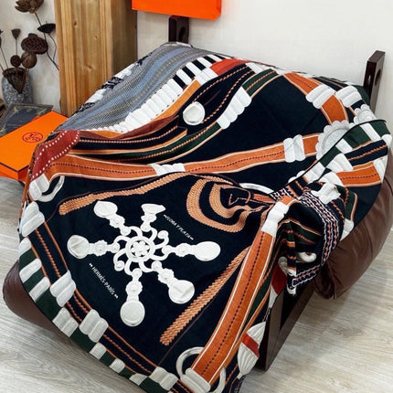 HERMES 26S PRINTED SQUARE SCARF 140 IN SILK 309333