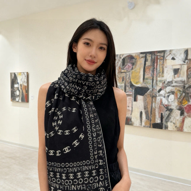 CHANEL 26S SCARF 135 IN CASHMERE AND SILK 309349