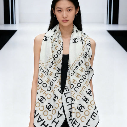 CHANEL 26S SCARF 135 IN CASHMERE AND SILK 309350