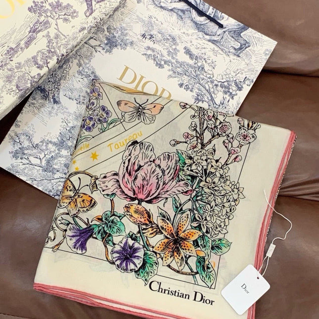 DIOR 26S SCARF 140CM IN CASHMERE SILK 309358