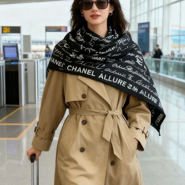 CHANEL 26S SCARF 135 IN CASHMERE AND SILK 309362