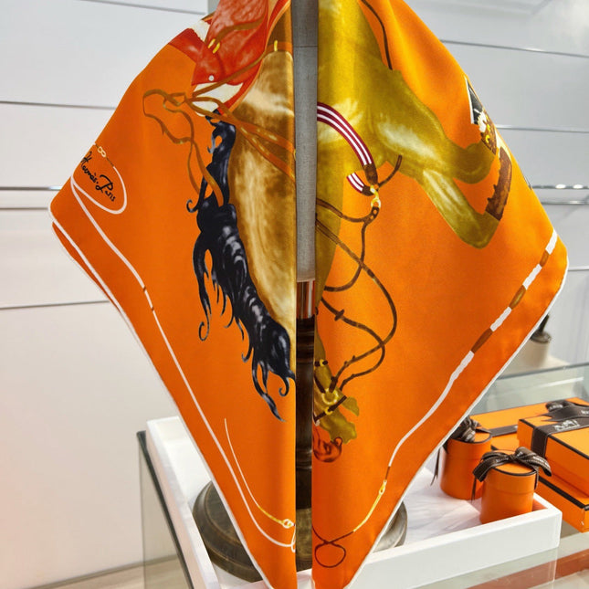 HERMES 26S PRINTED SQUARE SCARF 88 IN SILK 309923