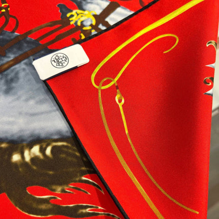 HERMES 26S PRINTED SQUARE SCARF 88 IN SILK 309926