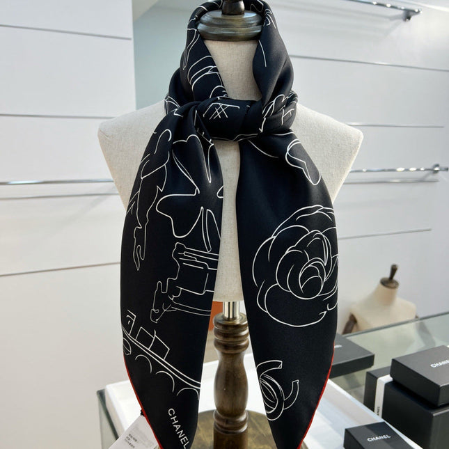 CHANEL 26S SCARF 90 IN SILK 309929