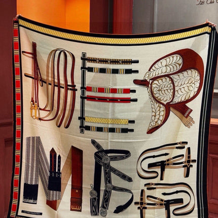 HERMES 26S PRINTED SQUARE SCARF 140 IN SILK 311927