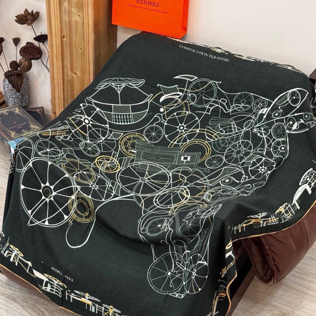 HERMES 26S PRINTED SQUARE SCARF 140 IN SILK 311928