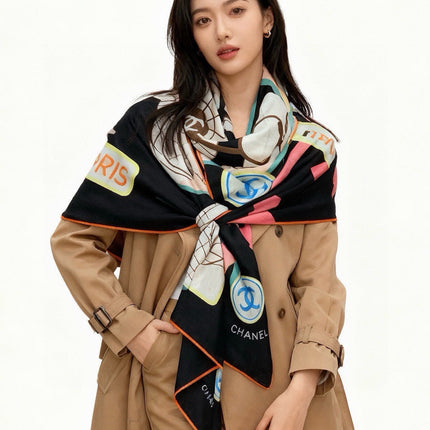 CHANEL 26S SCARF 135 IN SILK 311939