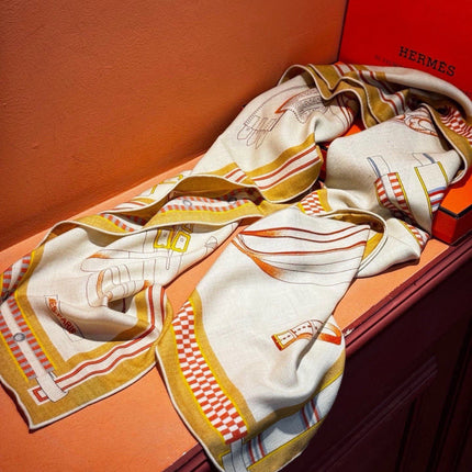 HERMES 26S PRINTED SQUARE SCARF 140 IN SILK 311955
