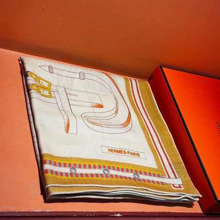 HERMES 26S PRINTED SQUARE SCARF 140 IN SILK 311955