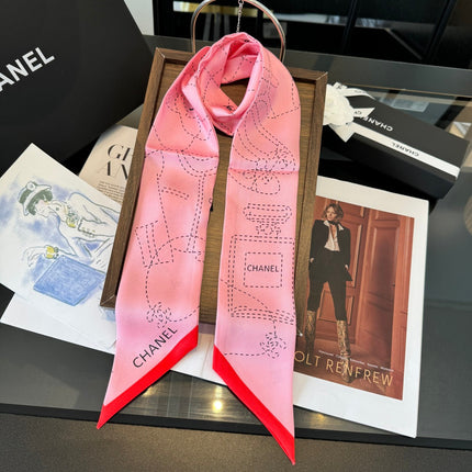 CHANEL 26S TWILLY SCARF 120 IN SILK 411249