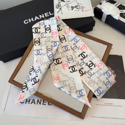 CHANEL 26S TWILLY SCARF 120 IN SILK 347191