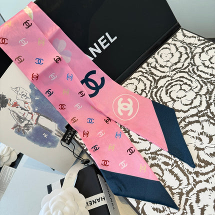 CHANEL 26S TWILLY SCARF 120 IN SILK 351036