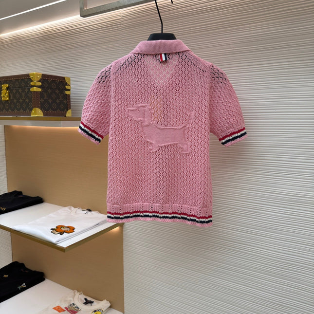 THOM 26S SHORT-SLEEVED KNIT POLO SHIRT STYLE 151