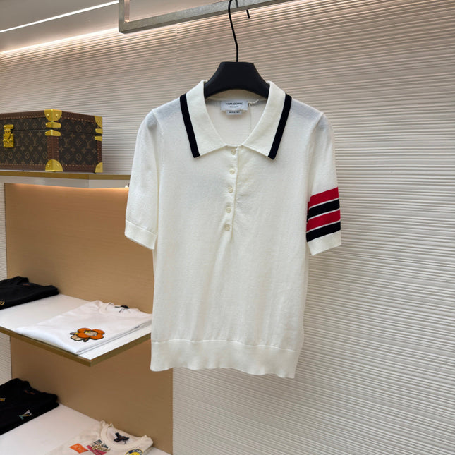 THOM 26S SHORT-SLEEVED KNIT POLO SHIRT STYLE 150