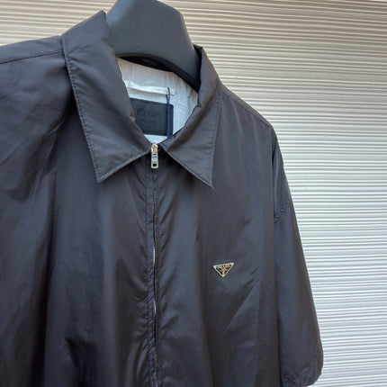 PRADA 26S SHORT-SLEEVE ZIP-UP SHIRT 1030